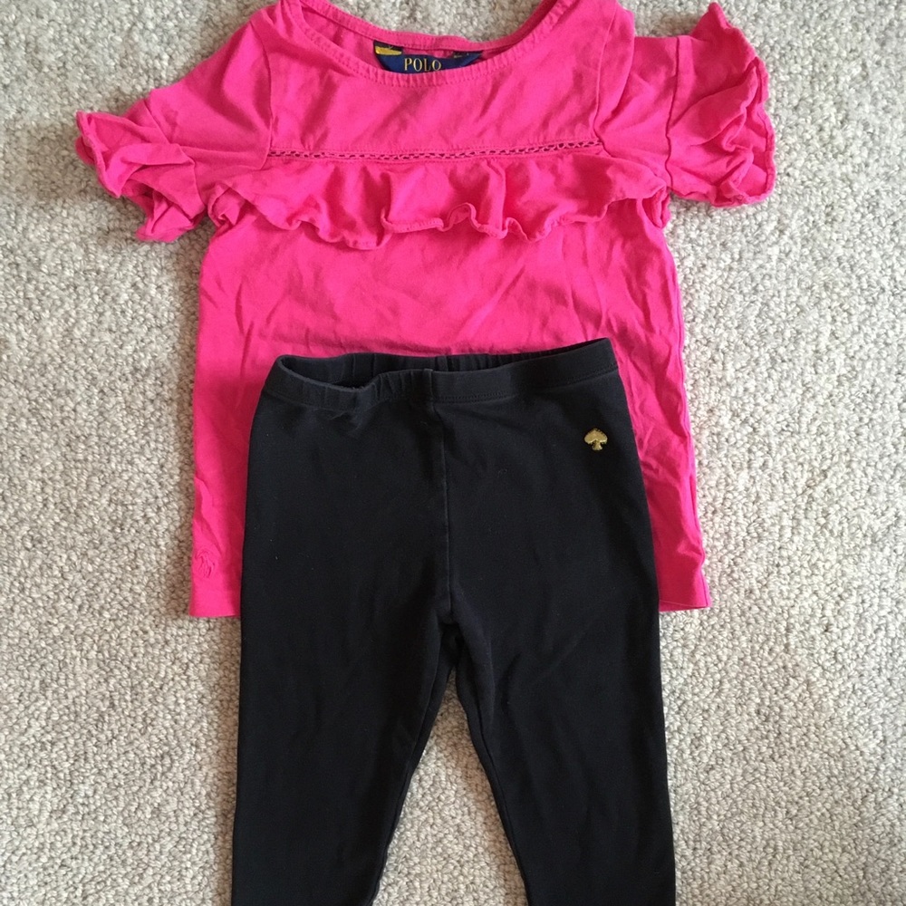 Ralph Lauren Top/Kate Spade Leggings in 2T/24 mo